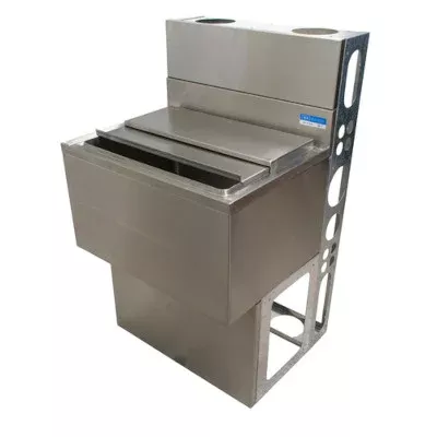 BK Resources UBDW-18-IBCP48-8 – Underbar Ice Bin, with 8-circuit cold plate, 140 lbs capacity, 48″W x 18″D, die wall and base