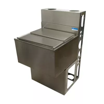 BK Resources UBDW-21-IBCP48-10 – Underbar Ice Bin, with 10-circuit cold plate, 167 lbs capacity, 48″W x 21″D, die wall and base