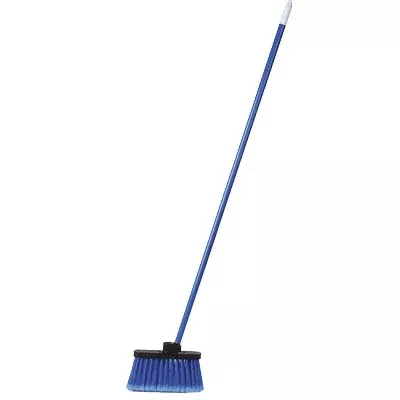 Carlisle 3686314 – Duo-Sweep Broom, 48″L handle, 11″ wide head, angled and upright, blue