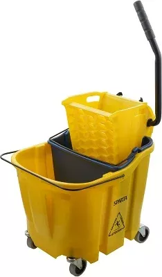 Carlisle 9690404 – Mop Bucket Combo, with side press wringer & soiled water insert, yellow