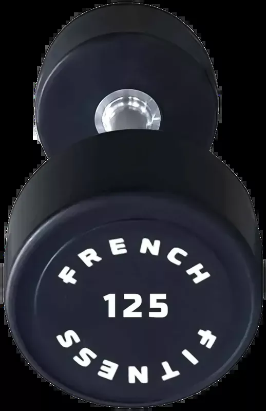 French Fitness Urethane Round Pro Style Dumbbell 125 lbs – Single (New)