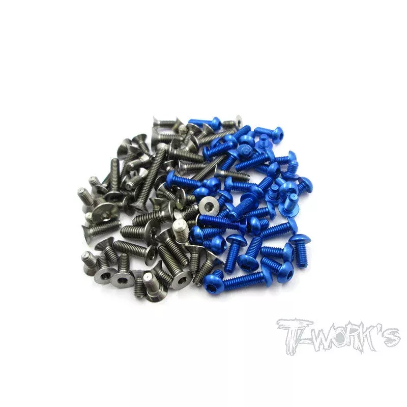 TASS-TC7.1 64 Titanium &7075-T6 Dark Blue Screw set 95pcs.(For Team Associated TC7.1)
