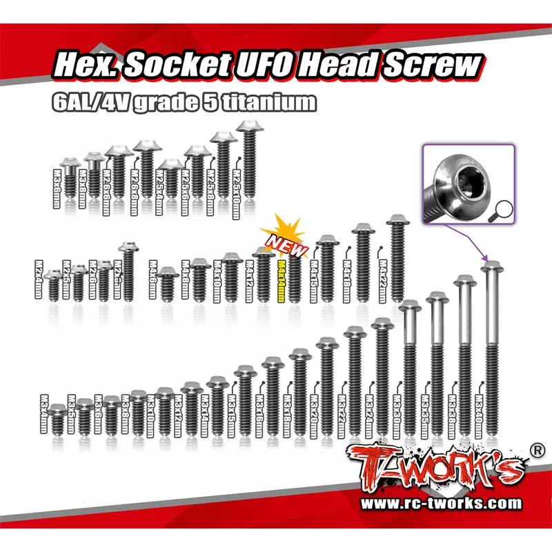 TSS-U M4 64 Titanium Hex. Socket UFO Head Screw