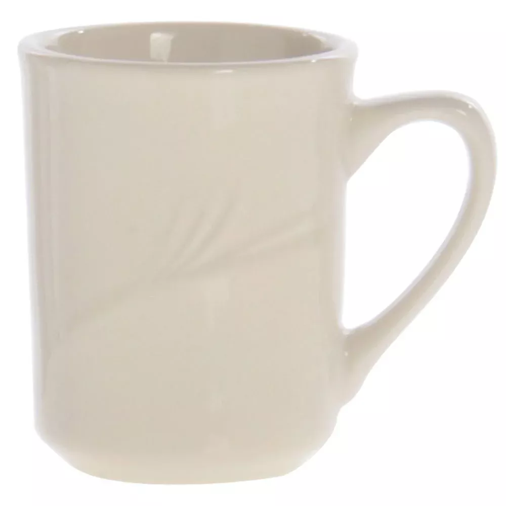 World Endurance 8.5 Oz Mid-Rim Warm White Porcelain Mug