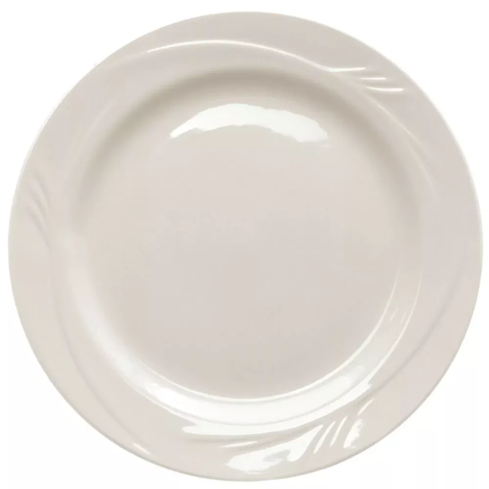 World Endurance Mid-Rim Warm White Porcelain Dinner Plate – 10 1/4″ Dia