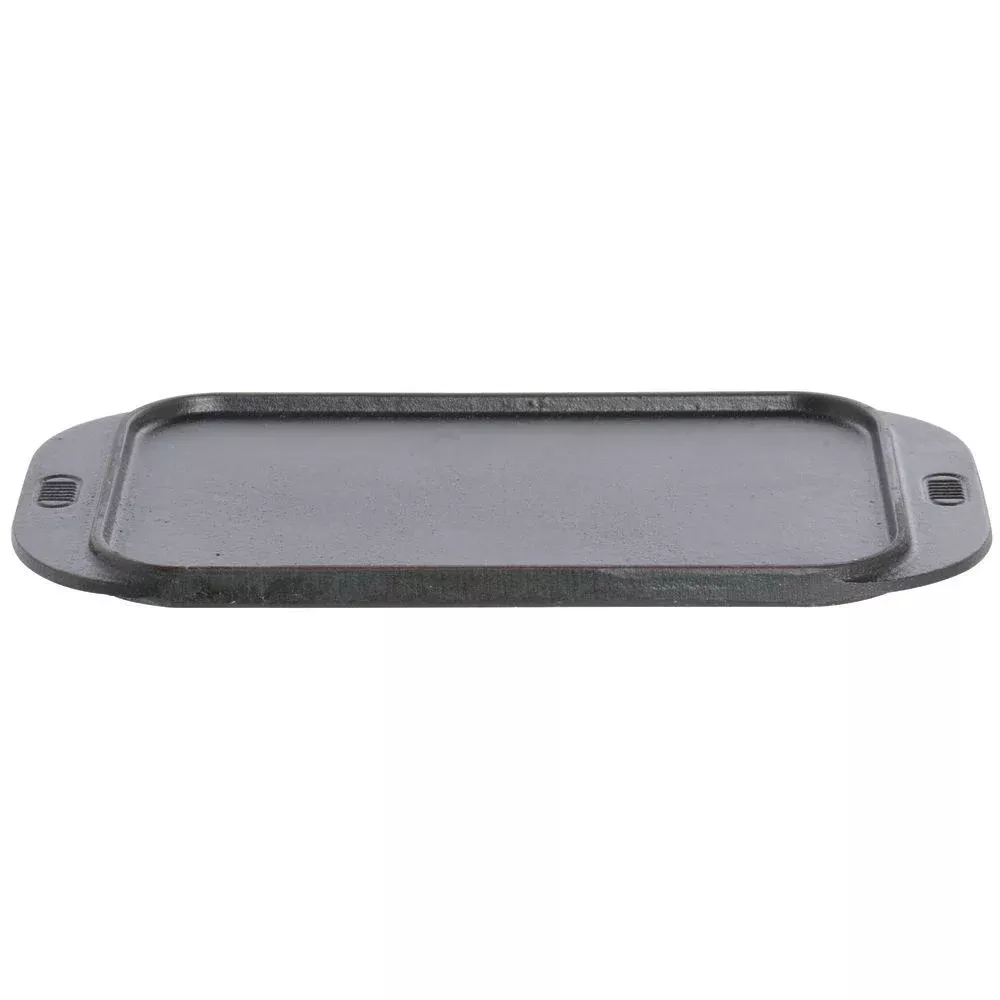 World Two-Sided Rectangular Cast Iron Tray – 11 3/4″L x 6 1/4″W x 1/2″H