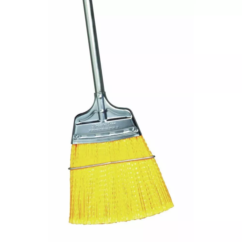 Yellow Plastic Speedy Corn Broom With Zinc Plated Steel Handle 7 1/4″W