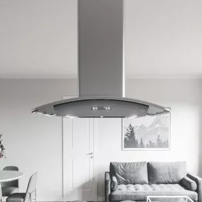 Zephyr ZML-M90CS – 36″ Island Range Hood, Mesh Filter, Stainless Steel