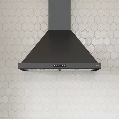 Zephyr ZOM-E36BBS – 36″ Wall Mount Range Hood, Mesh Filter, Black Stainless Steel