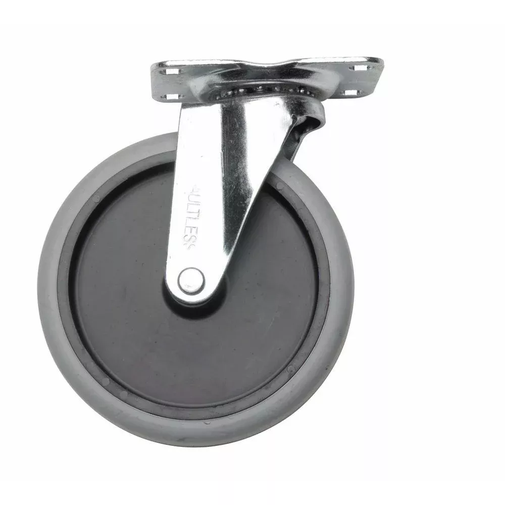 Zinc Swivel Plate Caster With 3 3/8″L x 2 3/8″W Plate Hole Spacing – 5″Dia