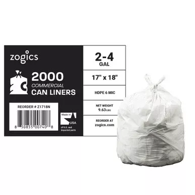 Zogics 2-4 Gallon Can Liners, 17