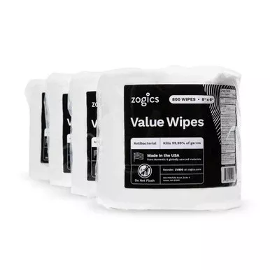 Zogics Value Wipes, ZV800-4, (4 rolls/case)